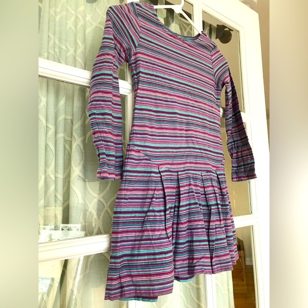 Tea Collection size 7 100% cotton gem multi-colored long sleeve dress